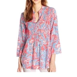 Lilly Pulitzer Pink Sun Ray Sarasota Tunic Top L